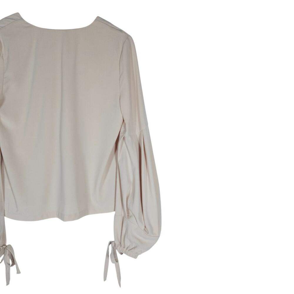 JOA Los Angeles Womens Blouse Small Beige Balloon Sleeve Feminine Fairycore Chic - Picture 9 of 14